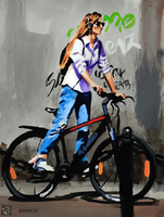 Pastelowa rowerzystka - 1
