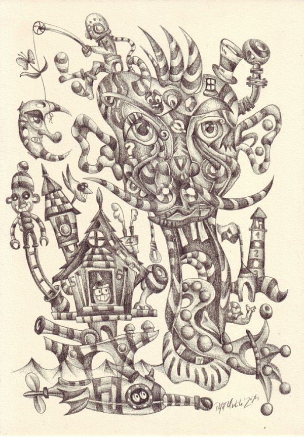 Aktor teatru w masce sennej