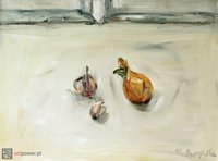 Martwa natura z cebulą i czosnkiem - 1